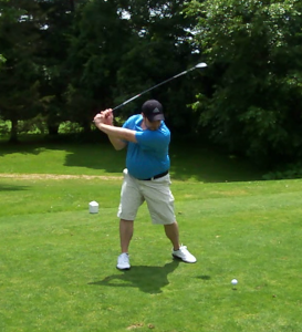 One of few times I teed-it-up this season. Notice the gut, which is 8 pounds less now.