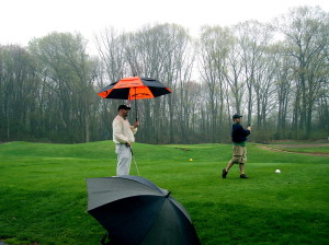 golf in the rain