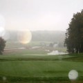 Rain and wet golf course