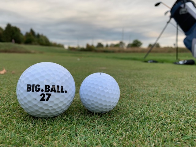 Big Balls are 30% bigger than regular golf balls